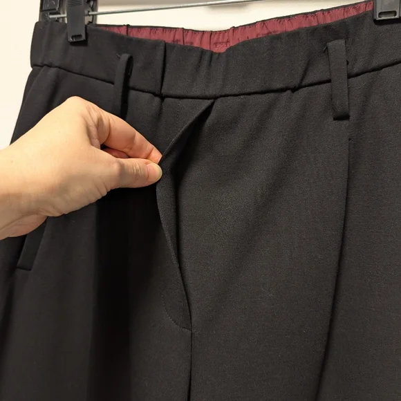 Maliparmi Black Pleated Minimalist Wide Leg Trousers Women's 44 US 8